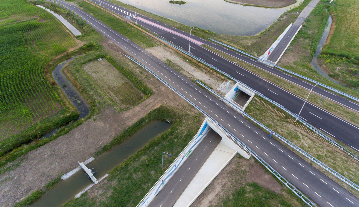 Lightronics Ventego armaturen in een fietstunnel in Zaltbommel