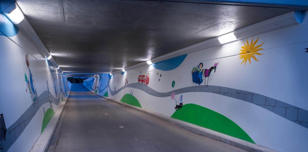 Lightronics armatuur ventego clear in een fietstunnel