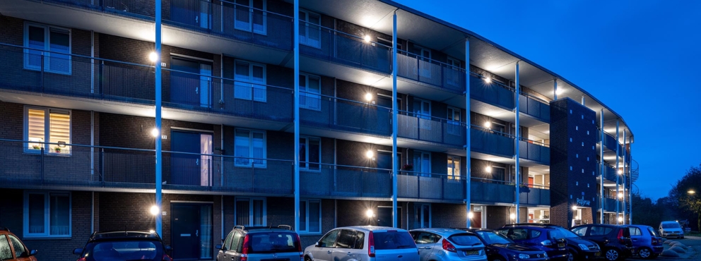 Lightronics RINK armatuur in een appartementencomplex