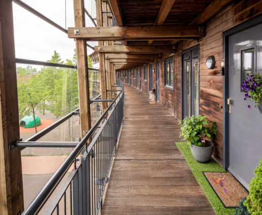 Lightronics DOTT armaturen in de galarij van appartementencomplex Hoge Rij in Deventer