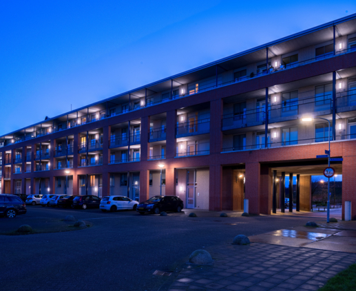Lightronics WPV armaturen in een appartementencomplex aan de Perserij in Tiel